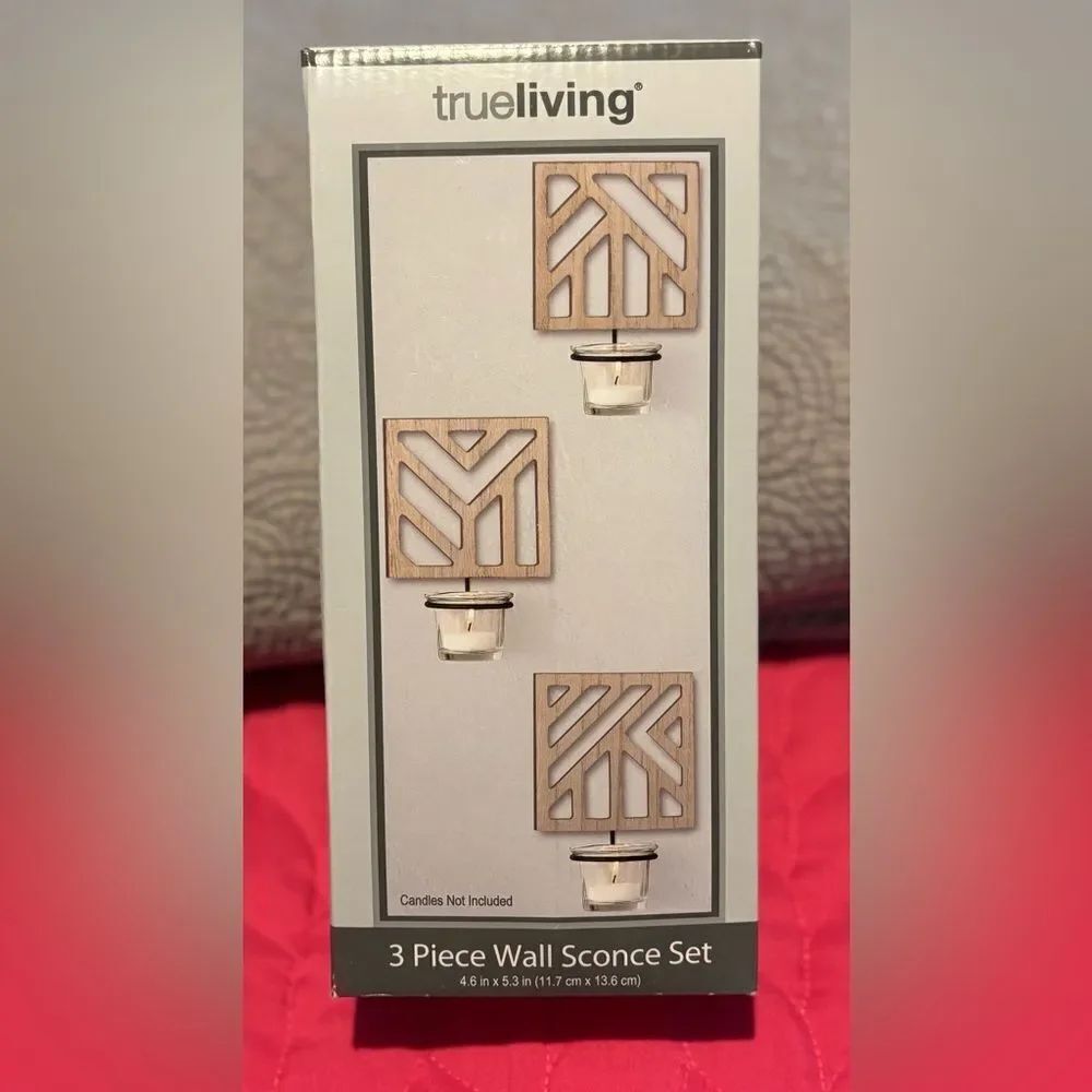 NEW! 3 Piece Natural Wall Sconce Set NWT